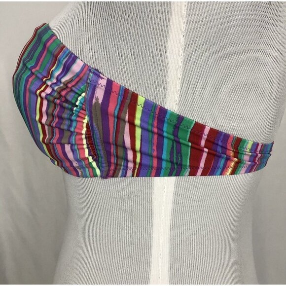 Victoria's Secret Strapless Twist Bikini Top Stripe Colorful Small - Picture 7 of 10